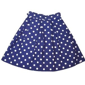 Vintage Corilynn‎ Structured Cotton Pleated Skirt, Navy with White - Size 4